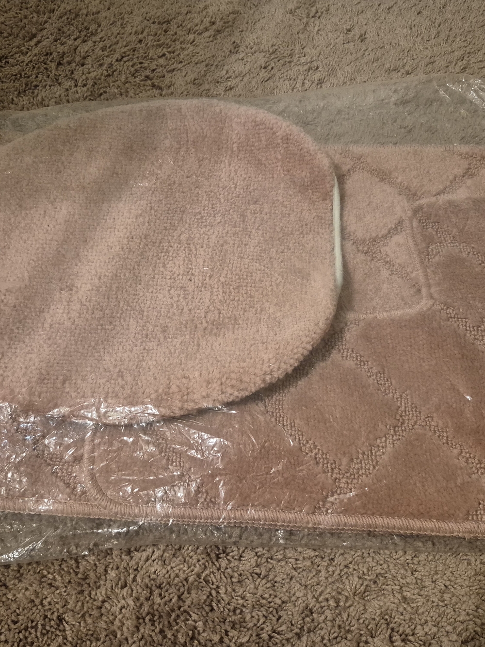 Mauve Pink Bath Rug Set